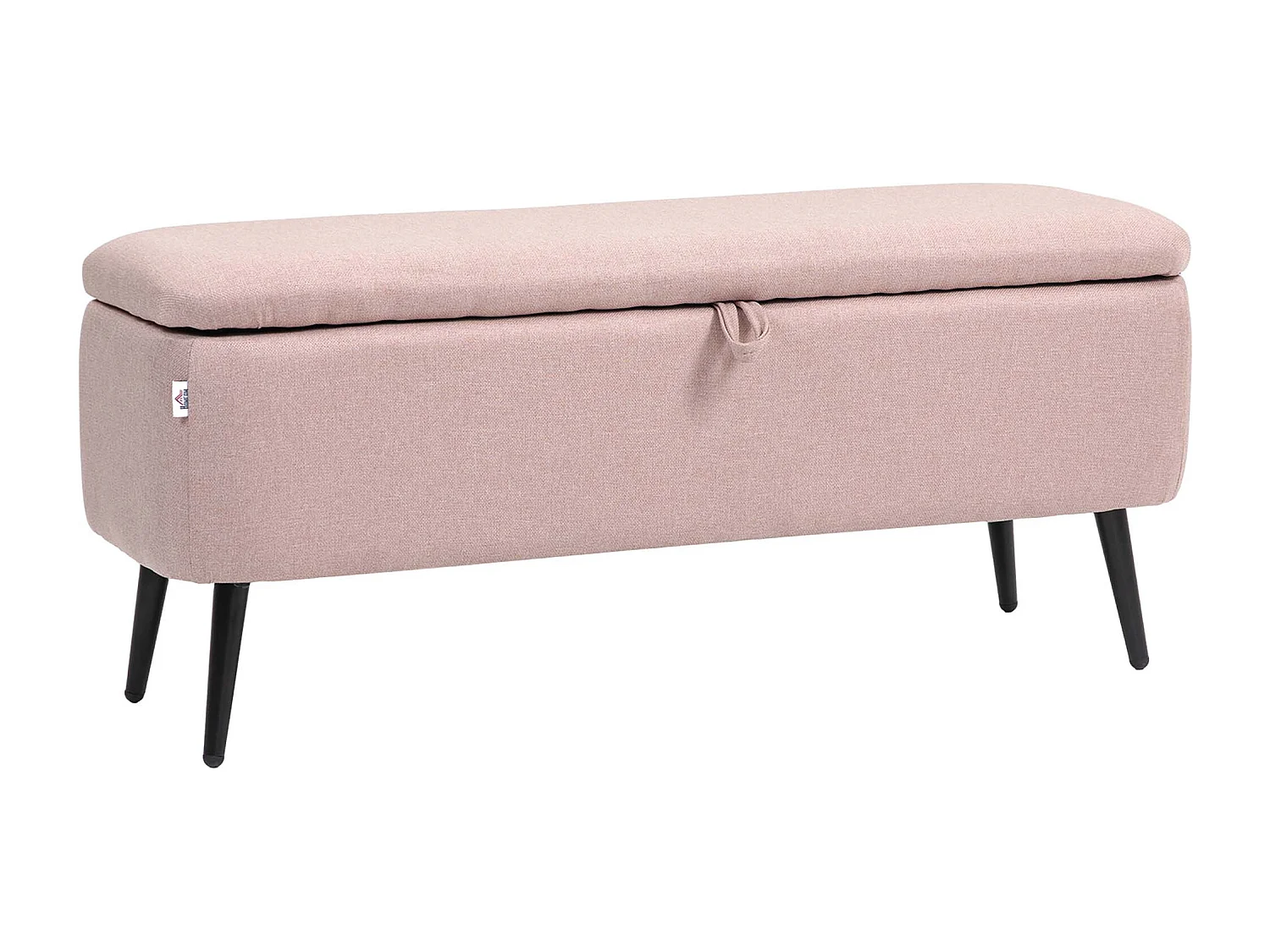 Banco de almacenaje Lina Homcom tapa abatible rosa 44,5x101x38,5 cm