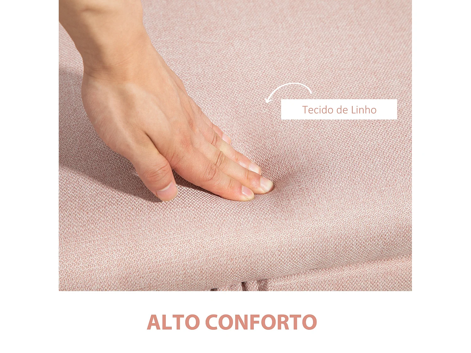 Banco de almacenaje Lina Homcom tapa abatible rosa 44,5x101x38,5 cm