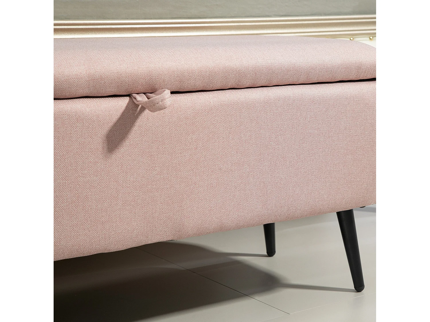 Banco de almacenaje Lina Homcom tapa abatible rosa 44,5x101x38,5 cm