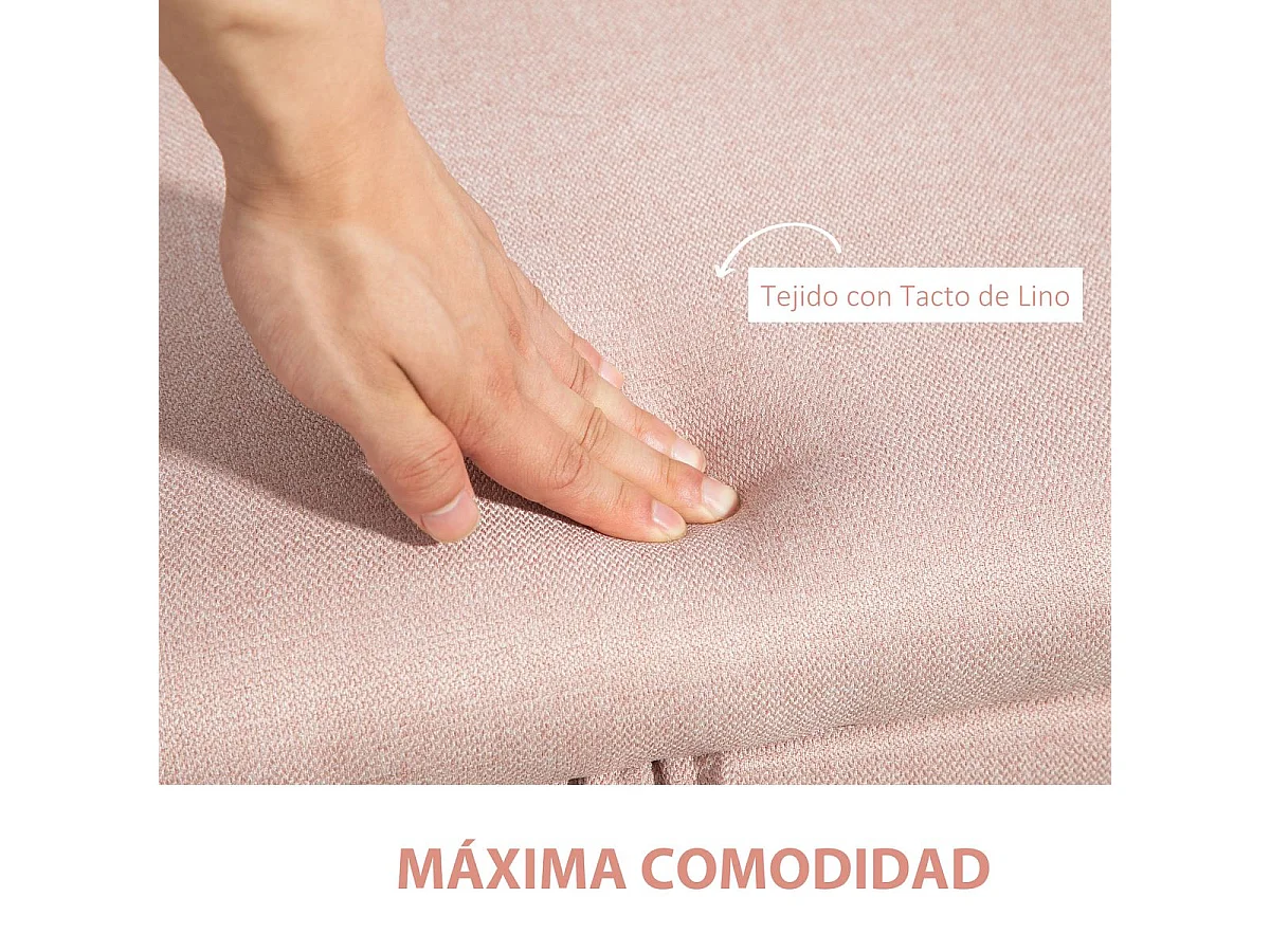 Banco de almacenaje Lina Homcom tapa abatible rosa 44,5x101x38,5 cm