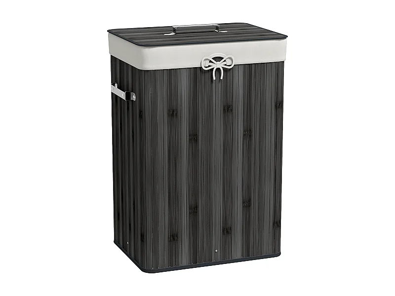 Cesto para ropa sucia Kunzita Homcom plegable con asas gris 60x40x30 cm