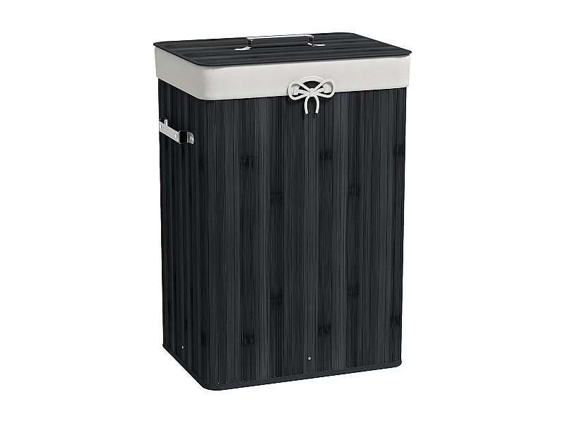 Cesto para ropa sucia Kunzita Homcom plegable con asas negro 60x40x30 cm