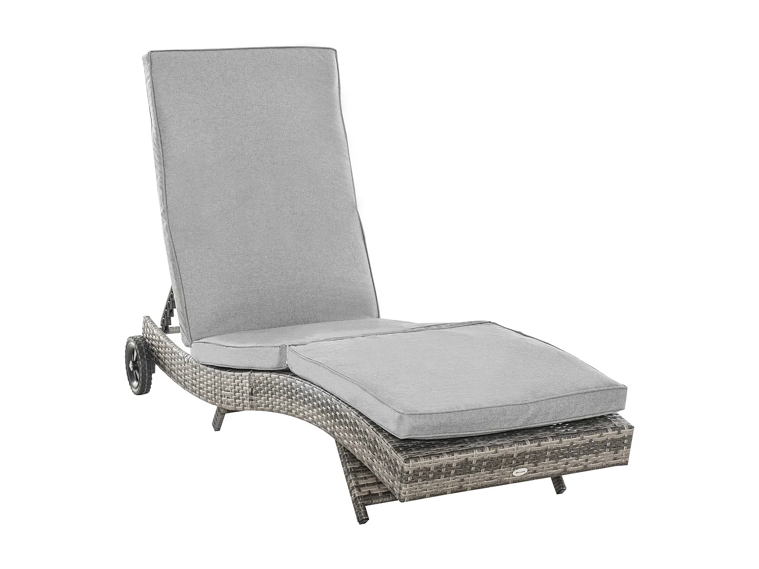 Espreguiçadeira de Vime Reclinável Outsunny com Rodas e Almofada - Conforto e Estilo para o Jardim