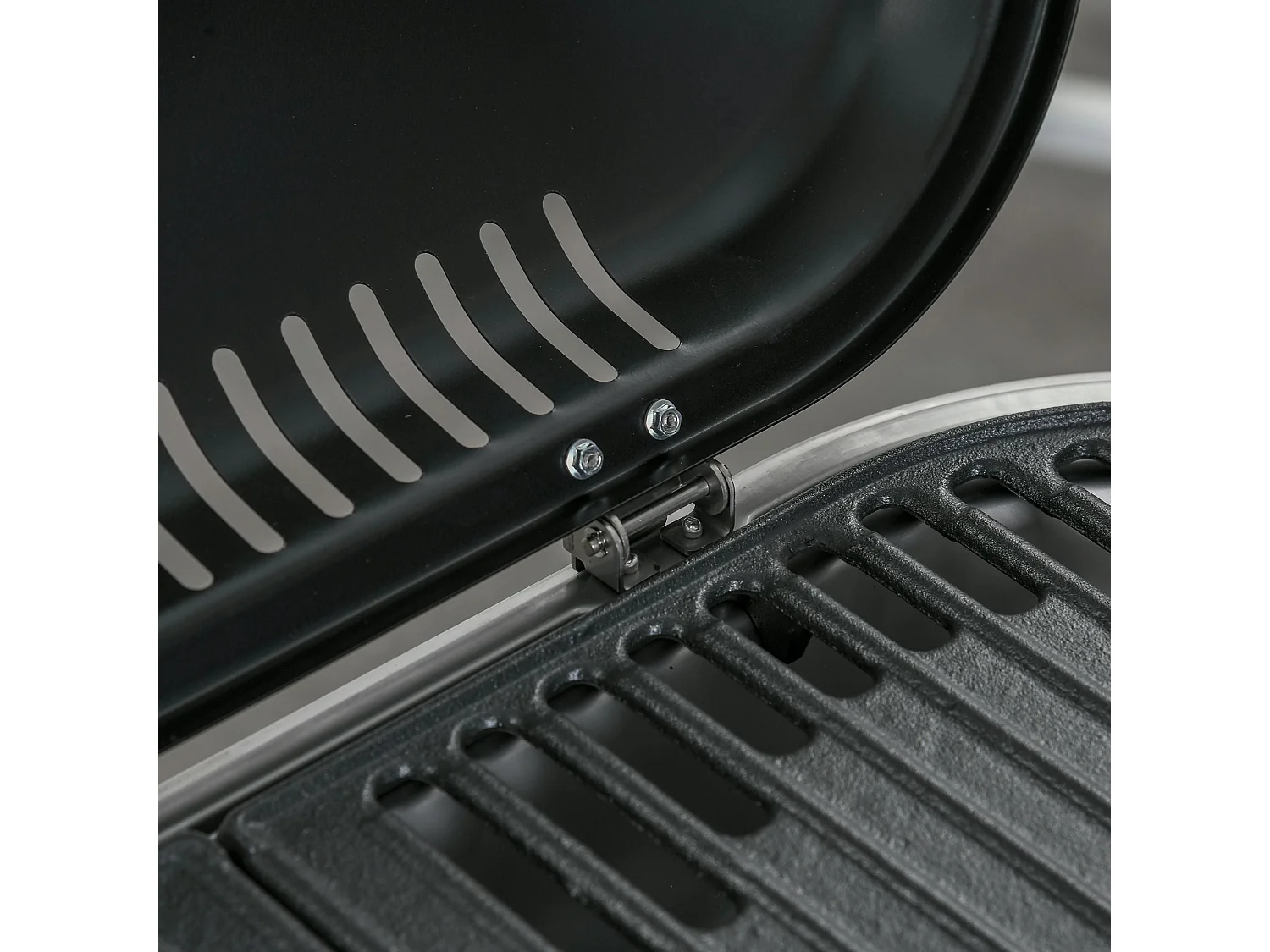 Churrasqueira a Gás Dobrável Outsunny com 2 Queimadores e Mesas Laterais para Camping