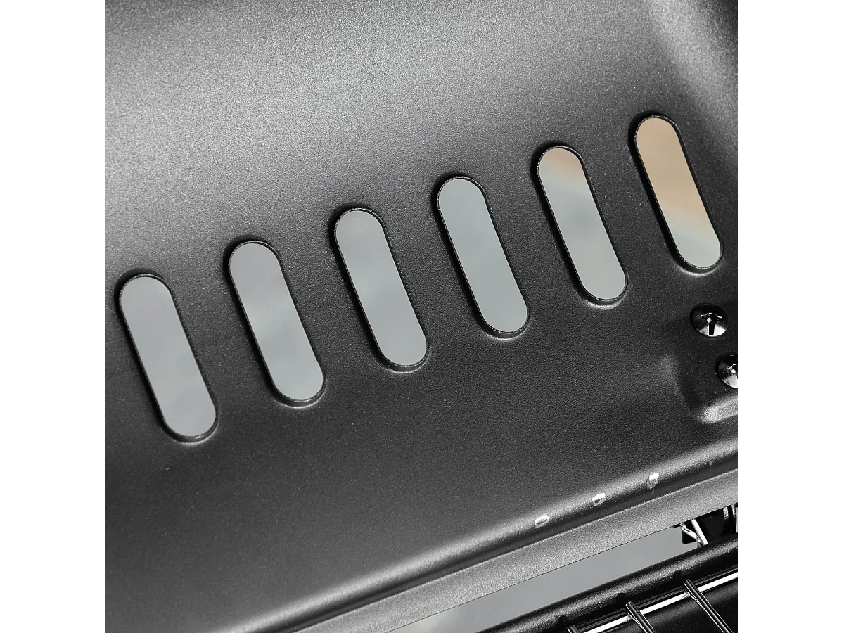 Barbacoa de gas Outsunny 2 quemadores 5,6kW con ruedas negro 99x104x49 cm