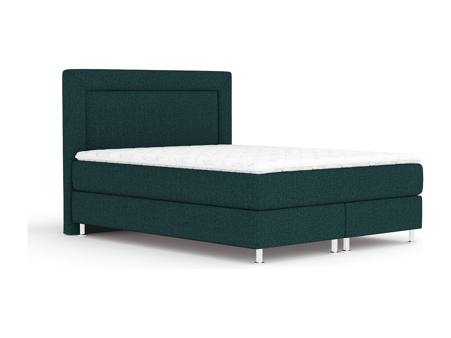 Lit boxspring en toile tissée Laguno - matelas - surmatelas - 200x200 cm - vert