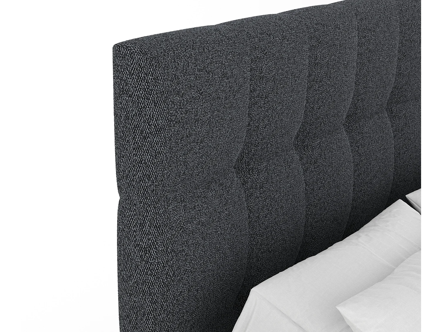 Boxspringbett aus Webstoff Chanton - Matratze - Toppermatratze - 160x200 cm - schwarz