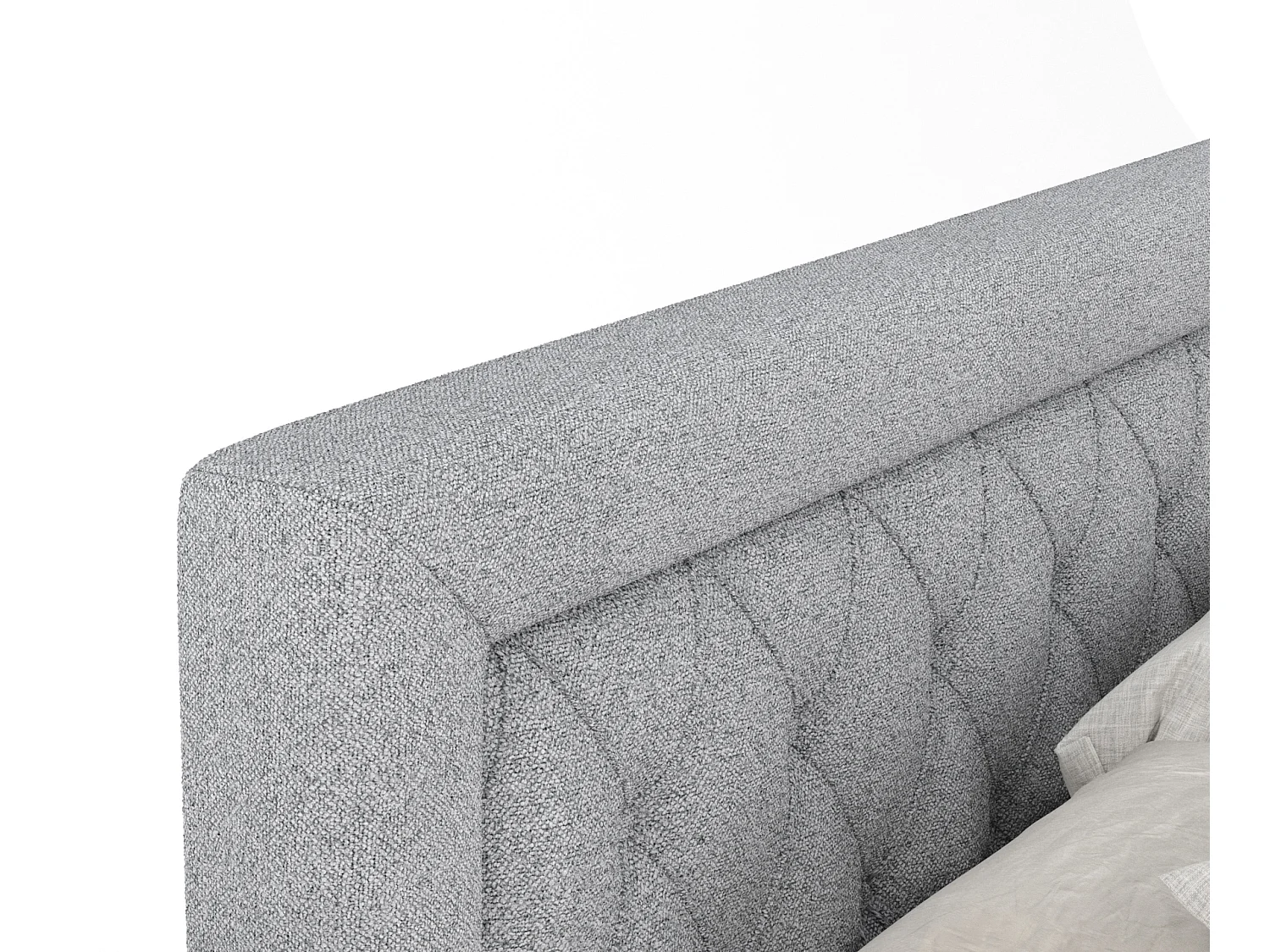 Boxspringbett aus Webstoff Lavello - Matratze - Toppermatratze - 180x200 cm - hellgrau