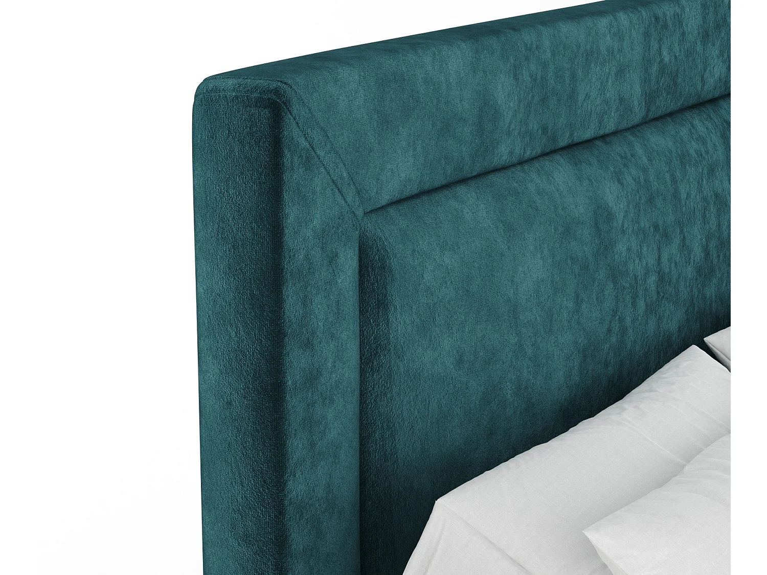 Boxspringbett aus Samtstoff Laguno - Matratze - Toppermatratze - 160x200 cm - türkisfarbe