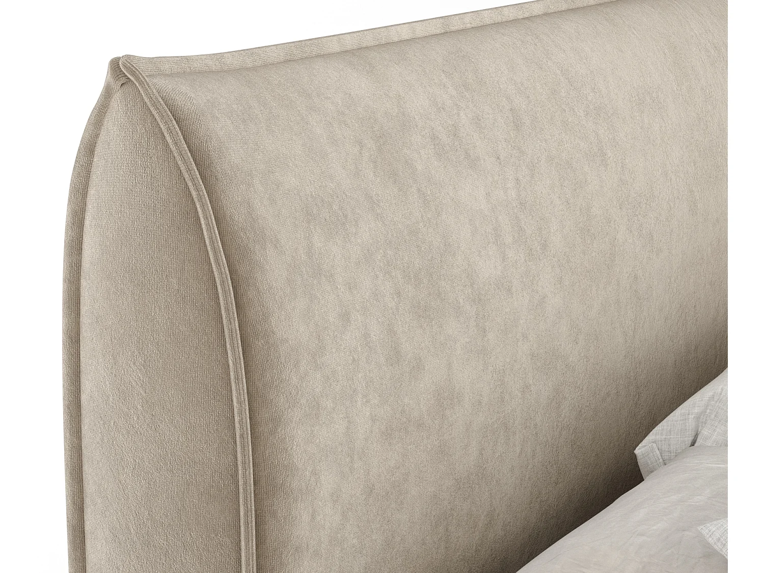 Boxspringbett aus Samtstoff Chermin - Matratze - Toppermatratze - 160x200 cm - beige