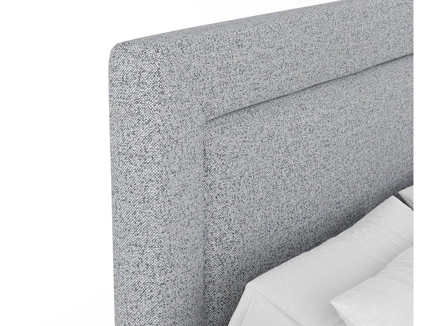 Boxspringbett aus Webstoff Laguno - Matratze - Toppermatratze - 180x200 cm - grau