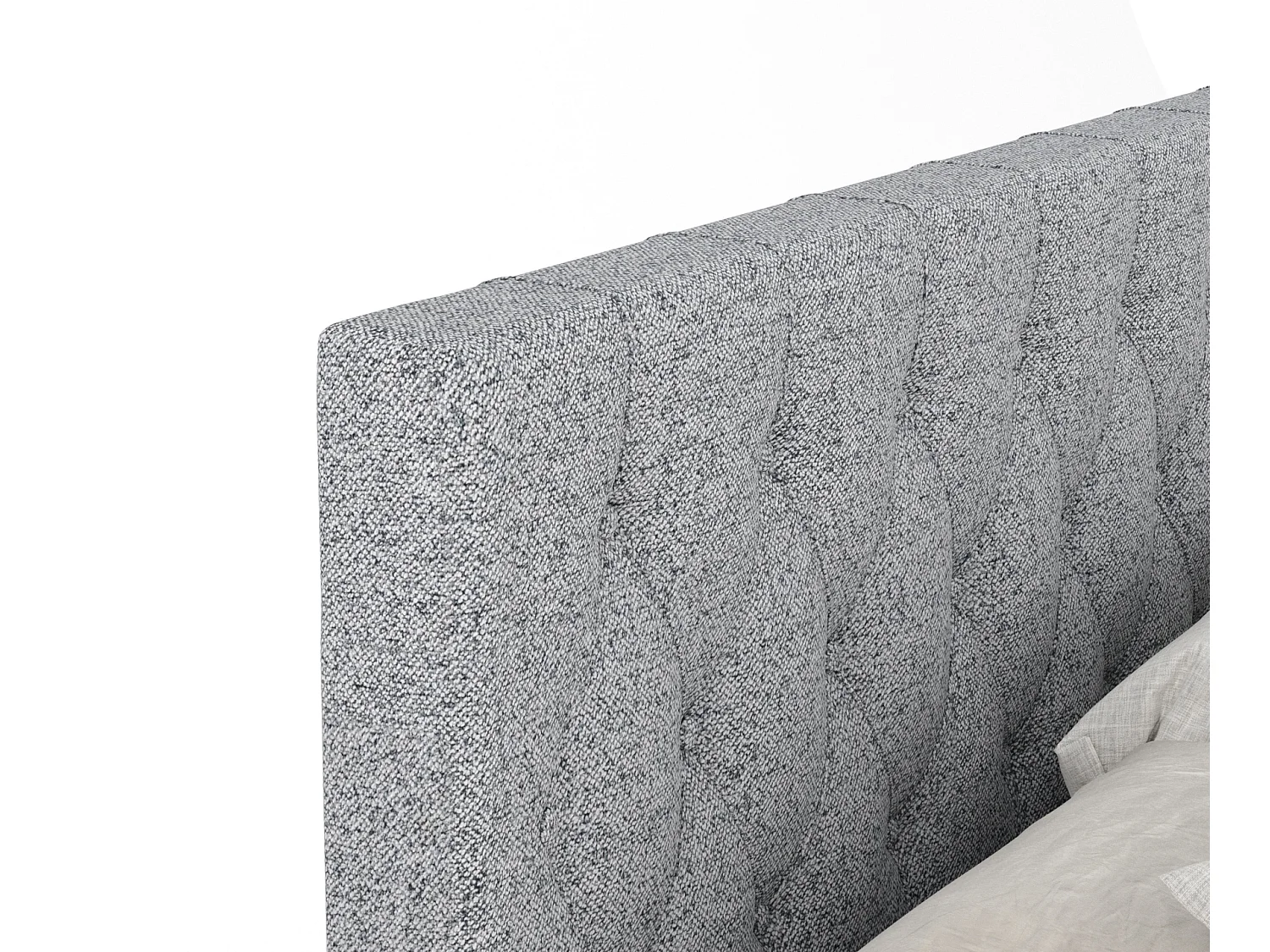 Boxspringbett aus Webstoff Excelsior - Matratze - Toppermatratze - 140x200 cm - grau