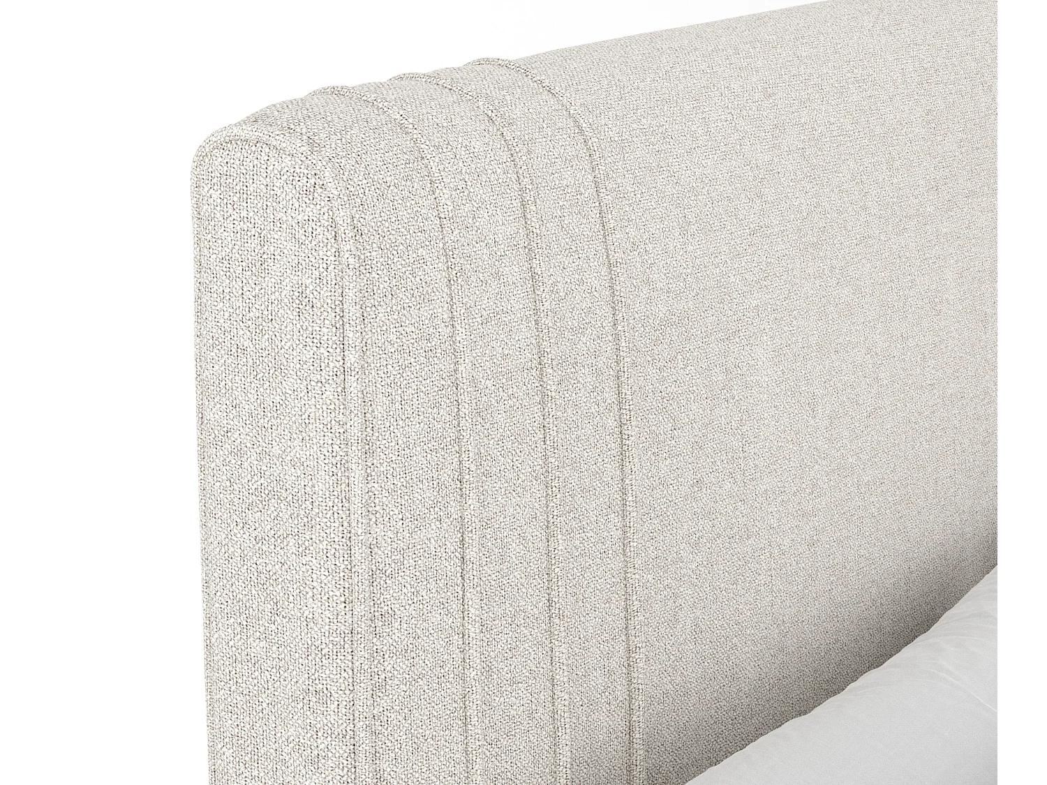 Boxspringbett aus Webstoff Casone - Matratze - Topper - 180x200 cm - beige