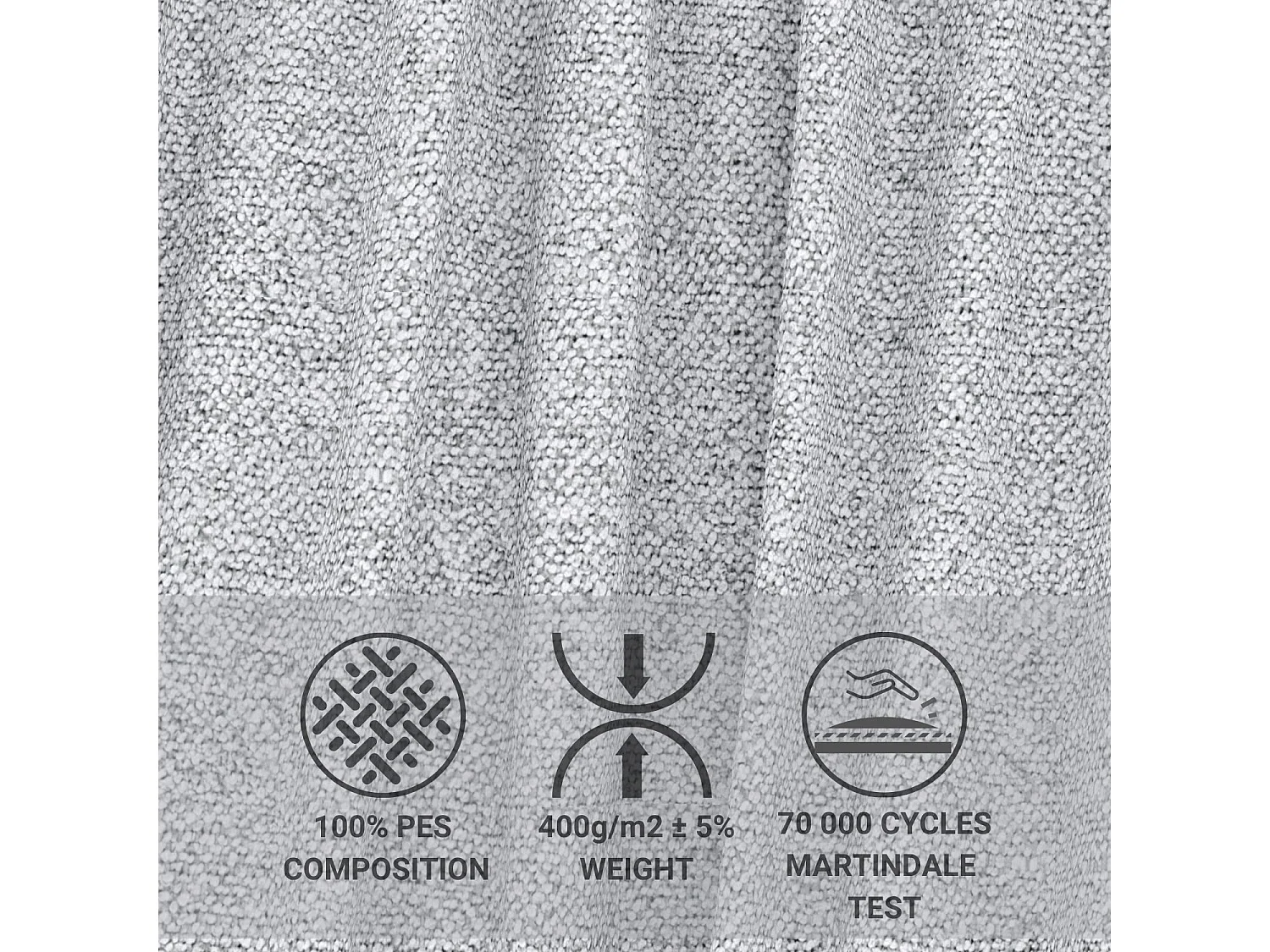 Lit boxspring en toile tissée Elisio - matelas - surmatelas - 160x200 cm - gris clair