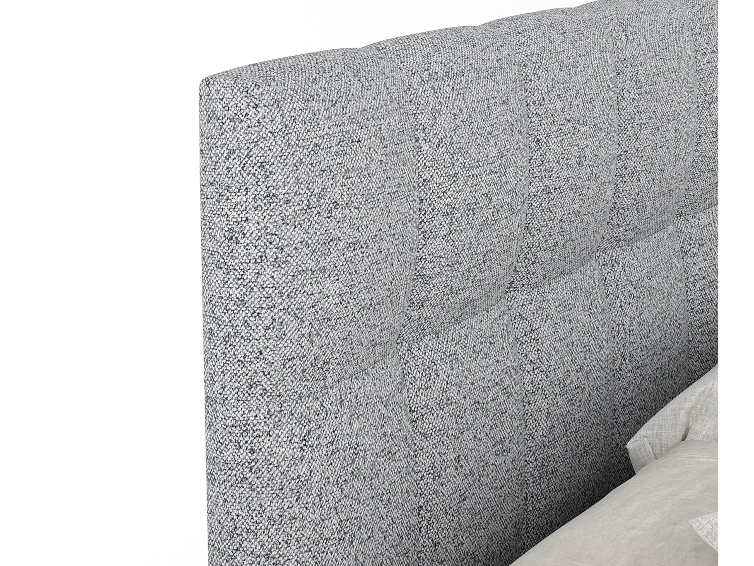 Boxspringbett aus Webstoff Elisio - Matratze - Toppermatratze - 180x200 cm - grau