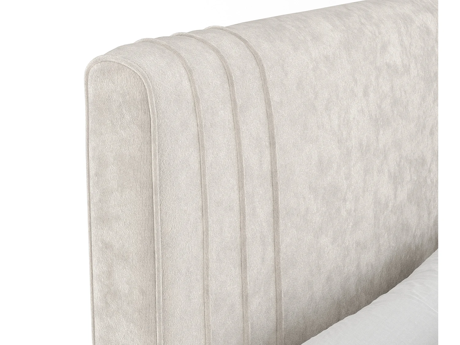 Boxspringbett aus Samtstoff Casone - Matratze - Topper - 140x200 cm - hellbeige