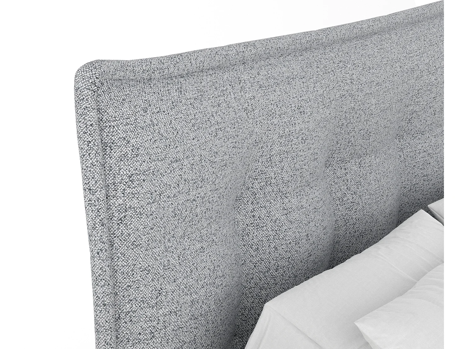 Boxspringbett aus Webstoff Minori - Matratze - Toppermatratze - 140x200 cm - grau