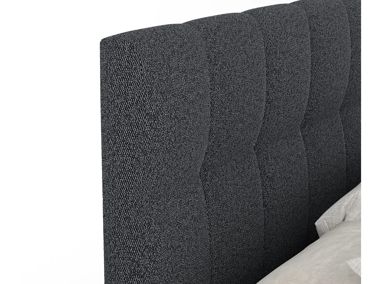 Lit boxspring en toile tissée Elisio - matelas - surmatelas - 140x200 cm - noir