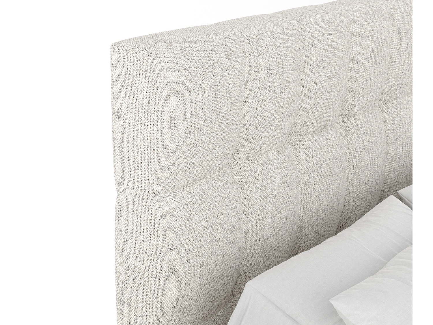 Boxspringbett aus Webstoff Chanton - Matratze - Toppermatratze - 180x200 cm - beige