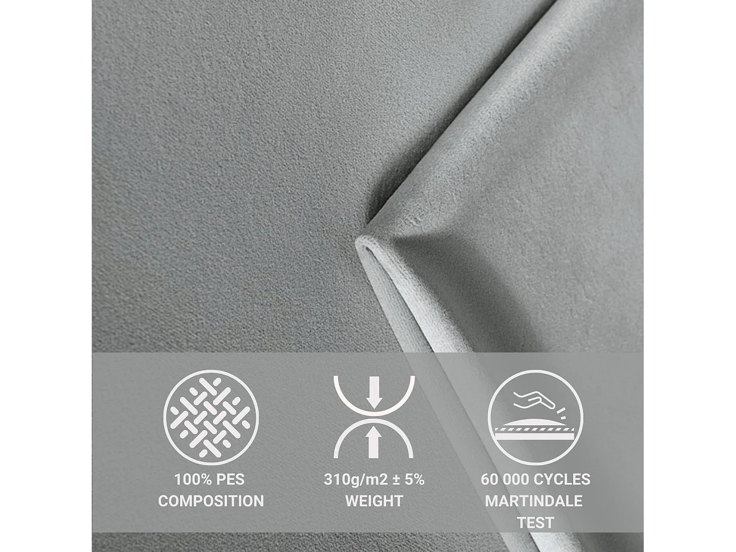 Boxspringbett aus Samtstoff Excelsior - Matratze - Toppermatratze - 180x200 cm - grau