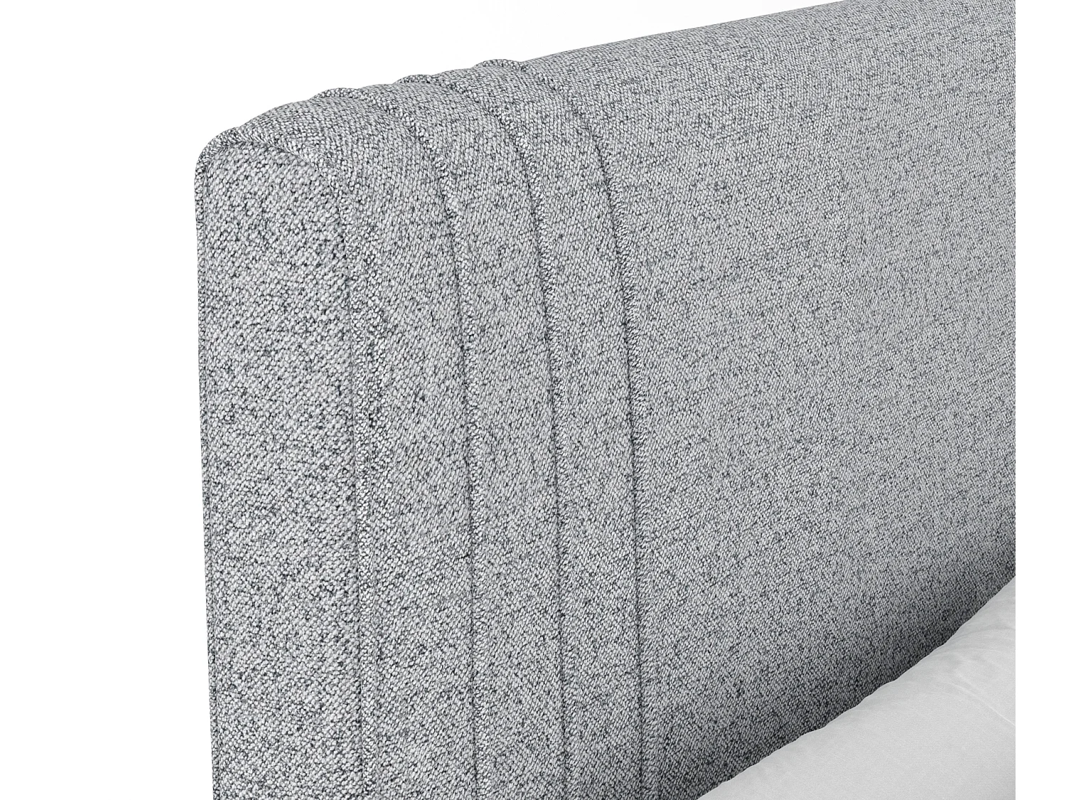 Boxspringbett aus Webstoff Casone - Matratze - Topper - 160x200 cm - grau