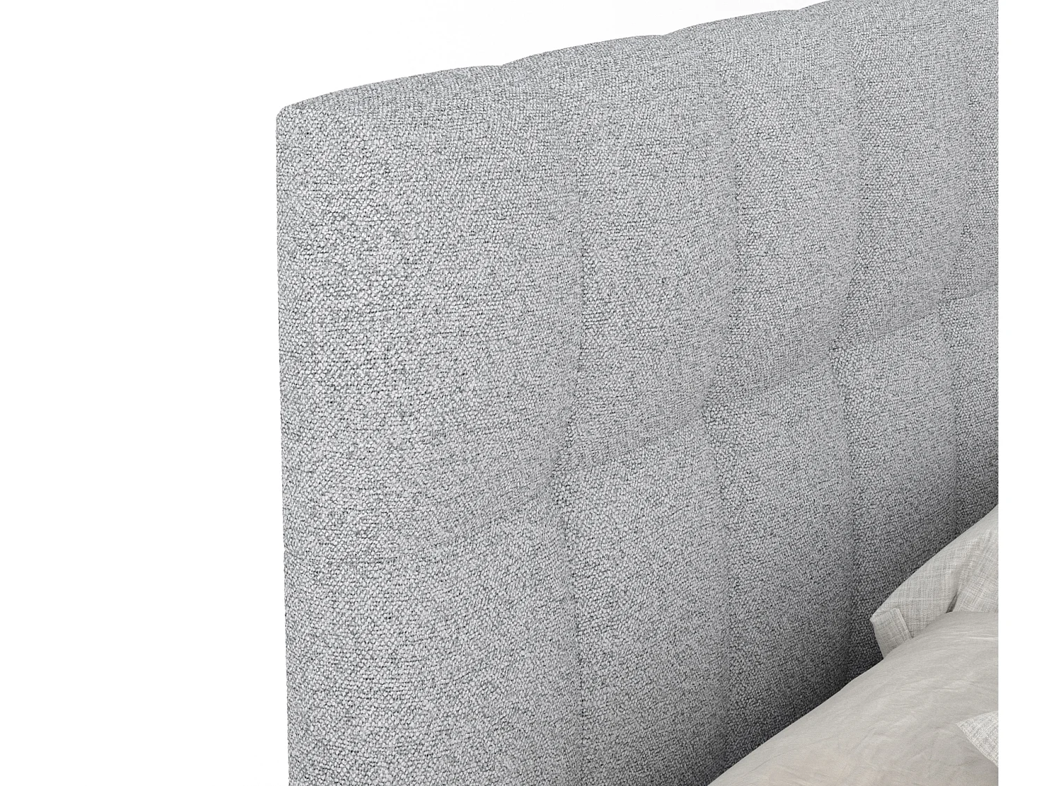 Boxspringbett aus Webstoff Elisio - Matratze - Toppermatratze - 180x200 cm - hellgrau