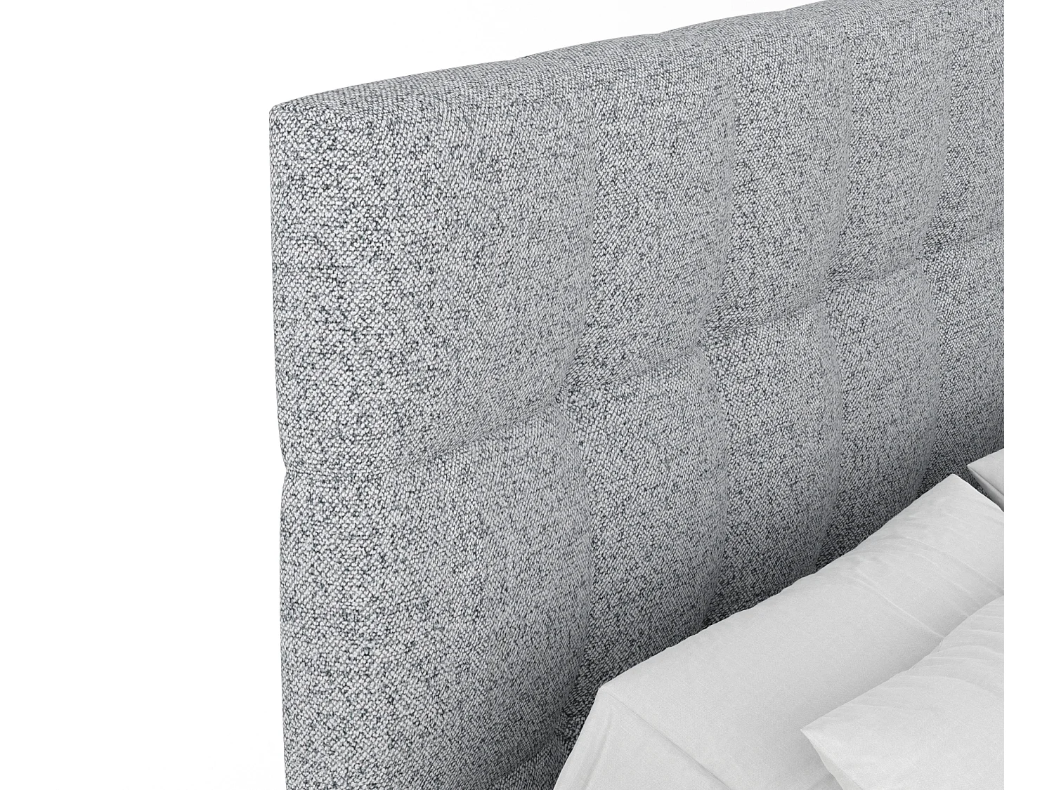 Boxspringbett aus Webstoff Chanton - Matratze - Toppermatratze - 160x200 cm - grau