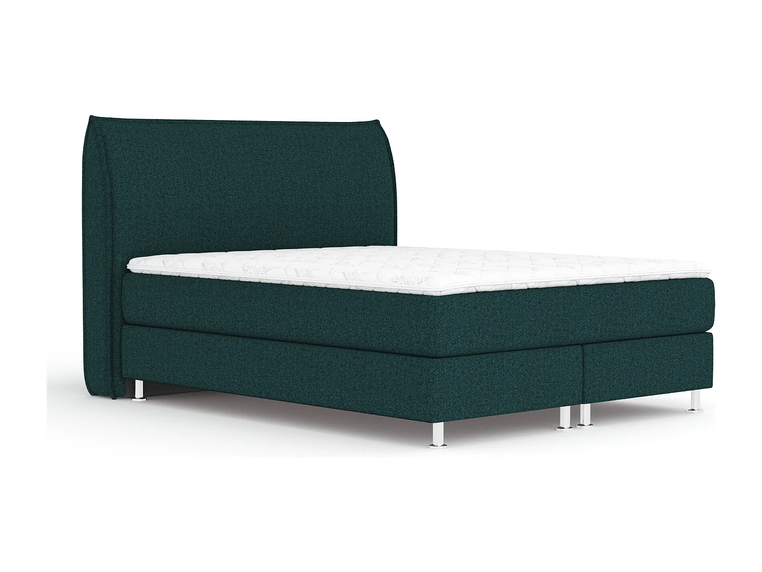 Boxspringbett aus Webstoff Chermin - Matratze - Toppermatratze - 160x200 cm - grün