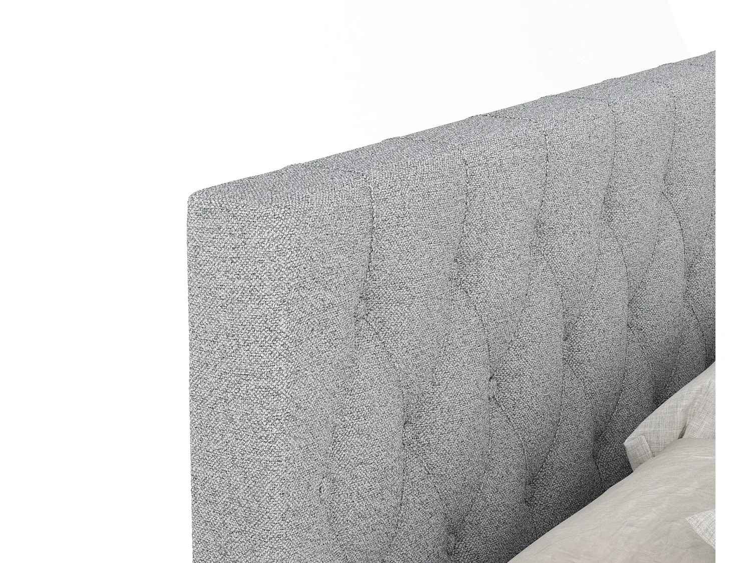 Boxspringbett aus Webstoff Excelsior - Matratze - Toppermatratze - 200x200 cm - hellgrau