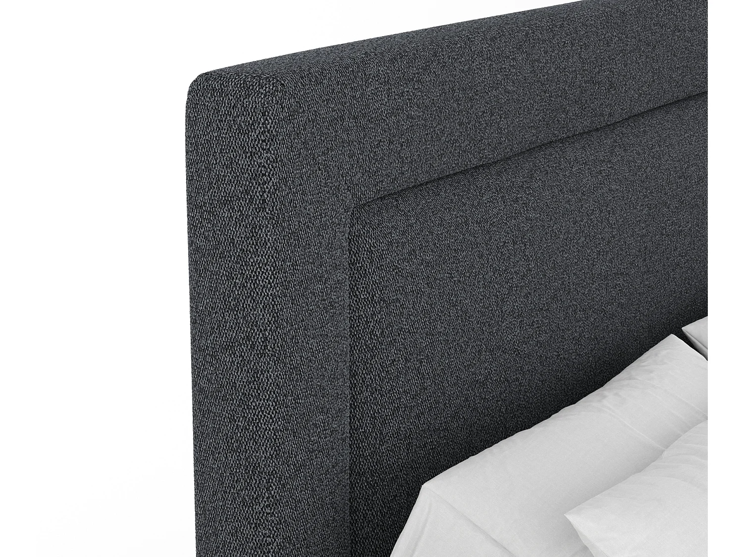 Boxspringbett aus Webstoff Laguno - Matratze - Toppermatratze - 200x200 cm - schwarz