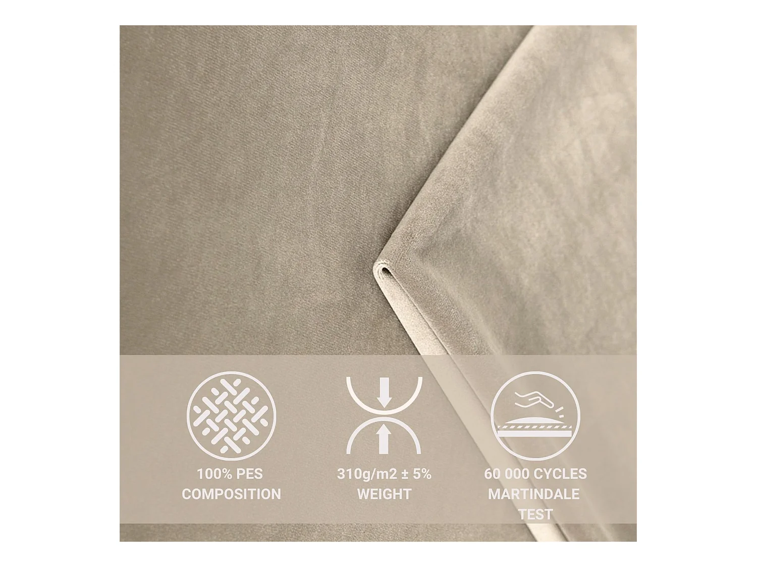 Boxspringbett aus Samtstoff Chanton - Matratze - Toppermatratze - 160x200 cm - beige