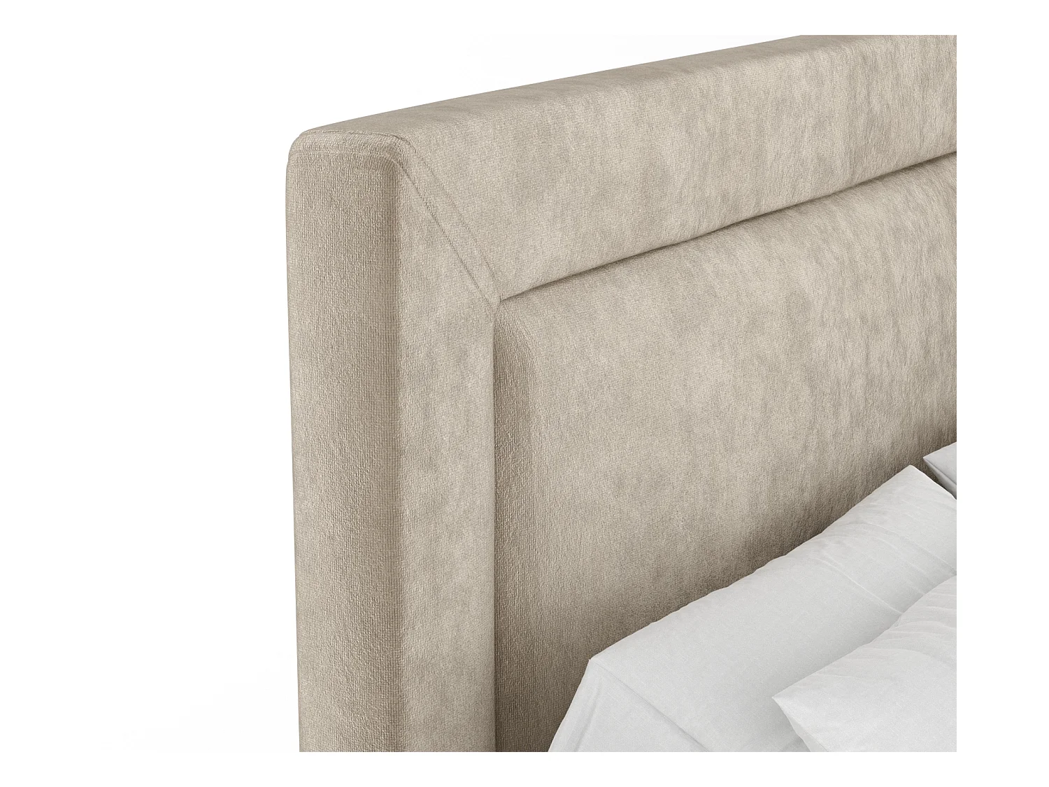 Lit boxspring en tissu velours Laguno - matelas - surmatelas - 180x200 cm - beige