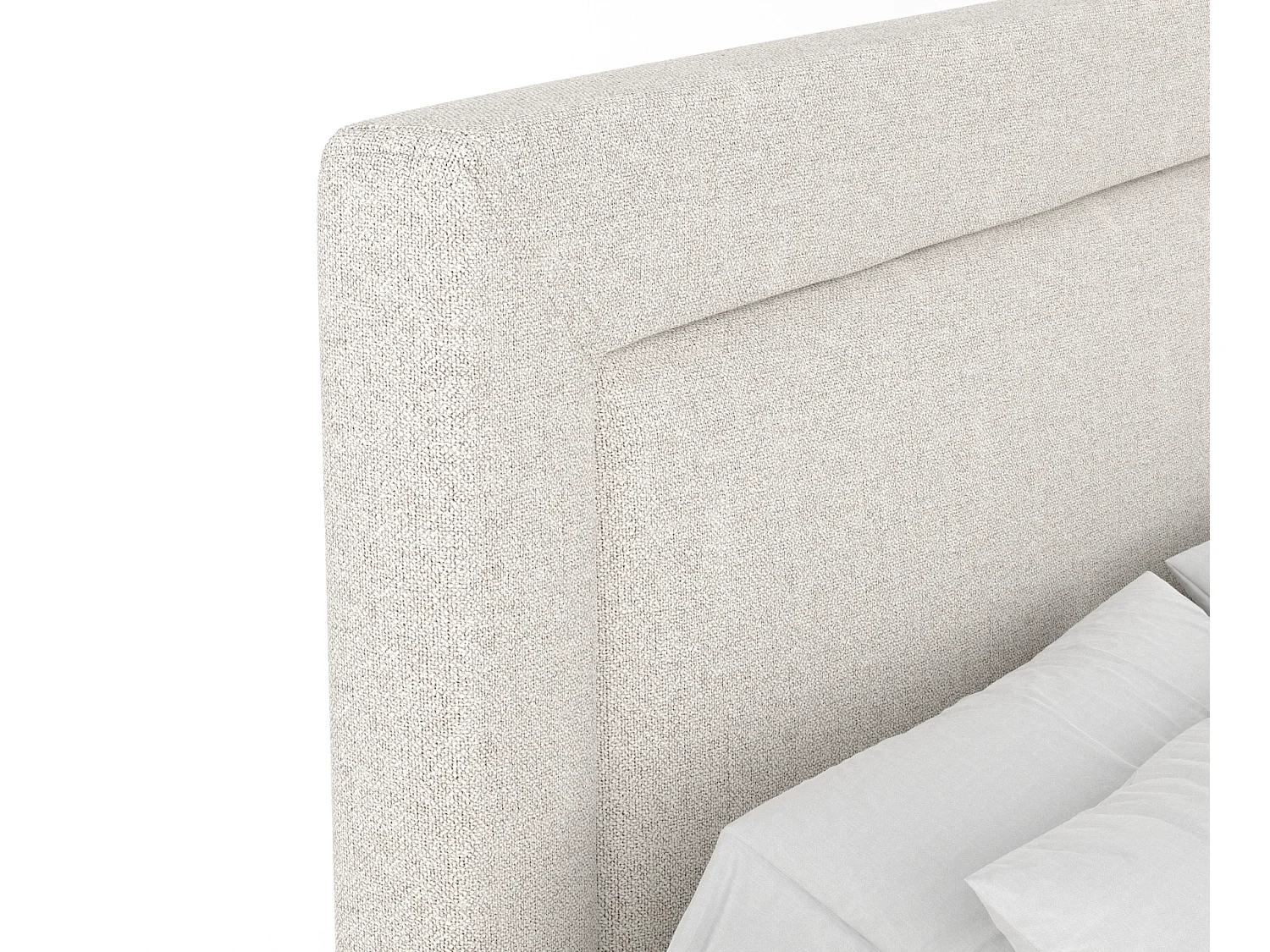 Boxspringbett aus Webstoff Laguno - Matratze - Toppermatratze - 180x200 cm - beige