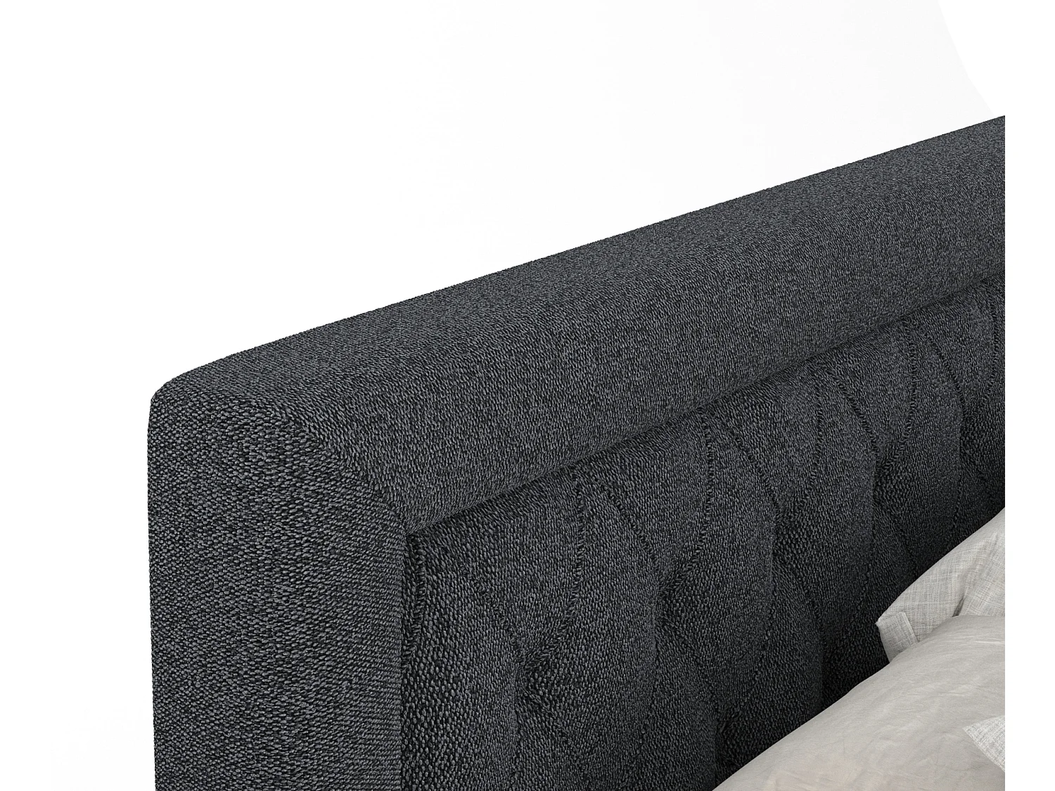 Boxspringbett aus Webstoff Lavello - Matratze - Toppermatratze - 180x200 cm - schwarz