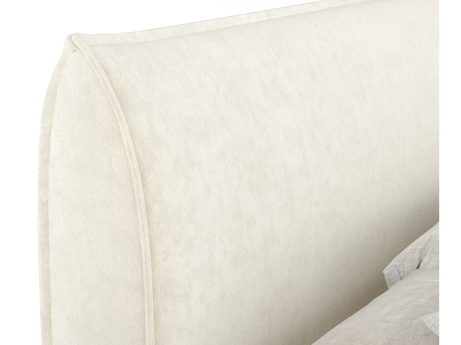 Lit boxspring en tissu velours Chermin - matelas - surmatelas - 160x200 cm - creme