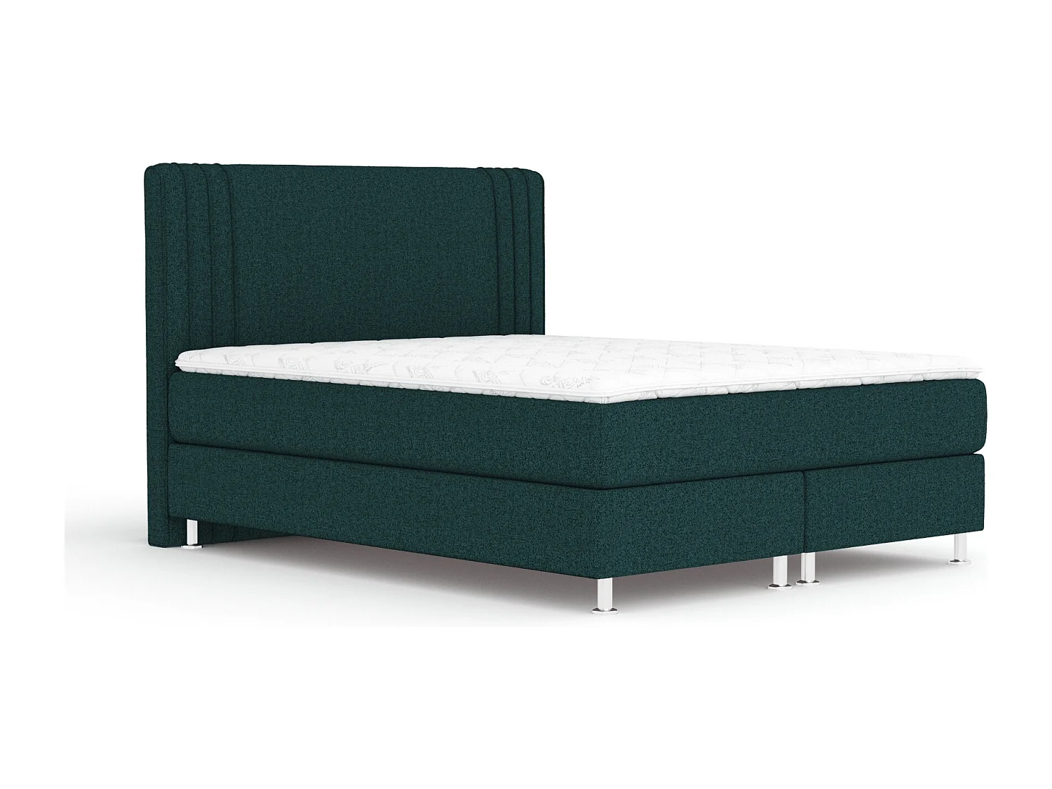 Boxspringbett aus Webstoff Casone - Matratze - Topper - 200x200 cm - grün