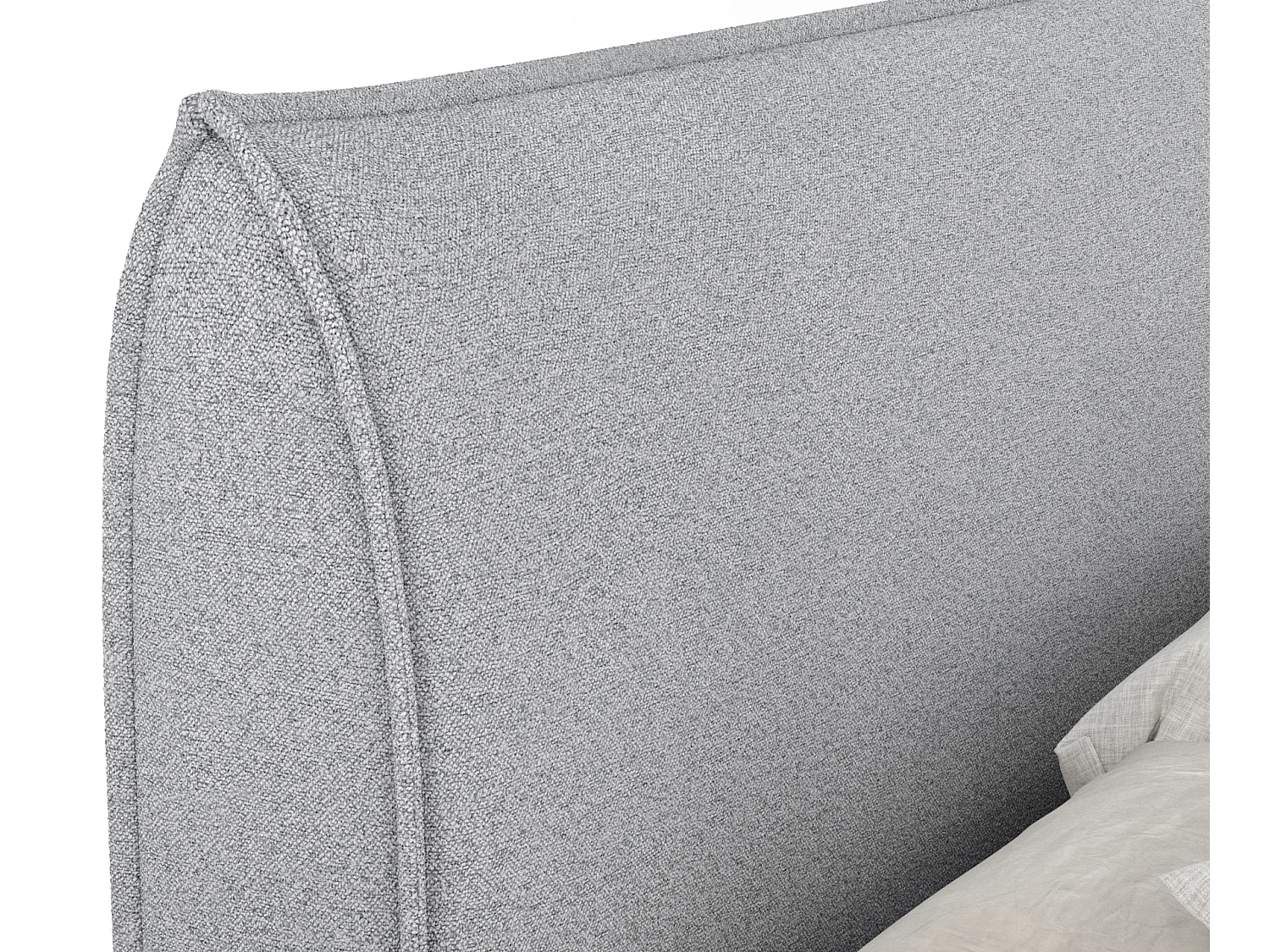 Lit boxspring en toile tissée Chermin - matelas - surmatelas - 140x200 cm - gris clair