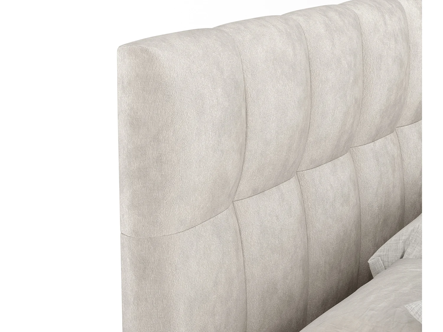 Boxspringbett aus Samtstoff Elisio - Matratze - Toppermatratze - 140x200 cm - hellbeige