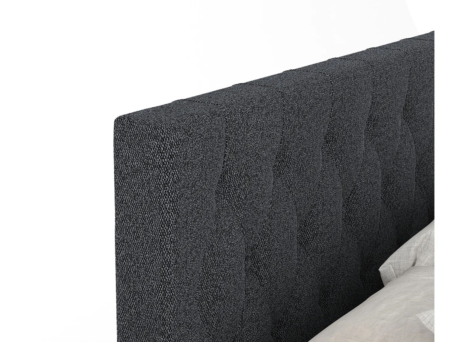 Boxspringbett aus Webstoff Excelsior - Matratze - Toppermatratze - 200x200 cm - schwarz