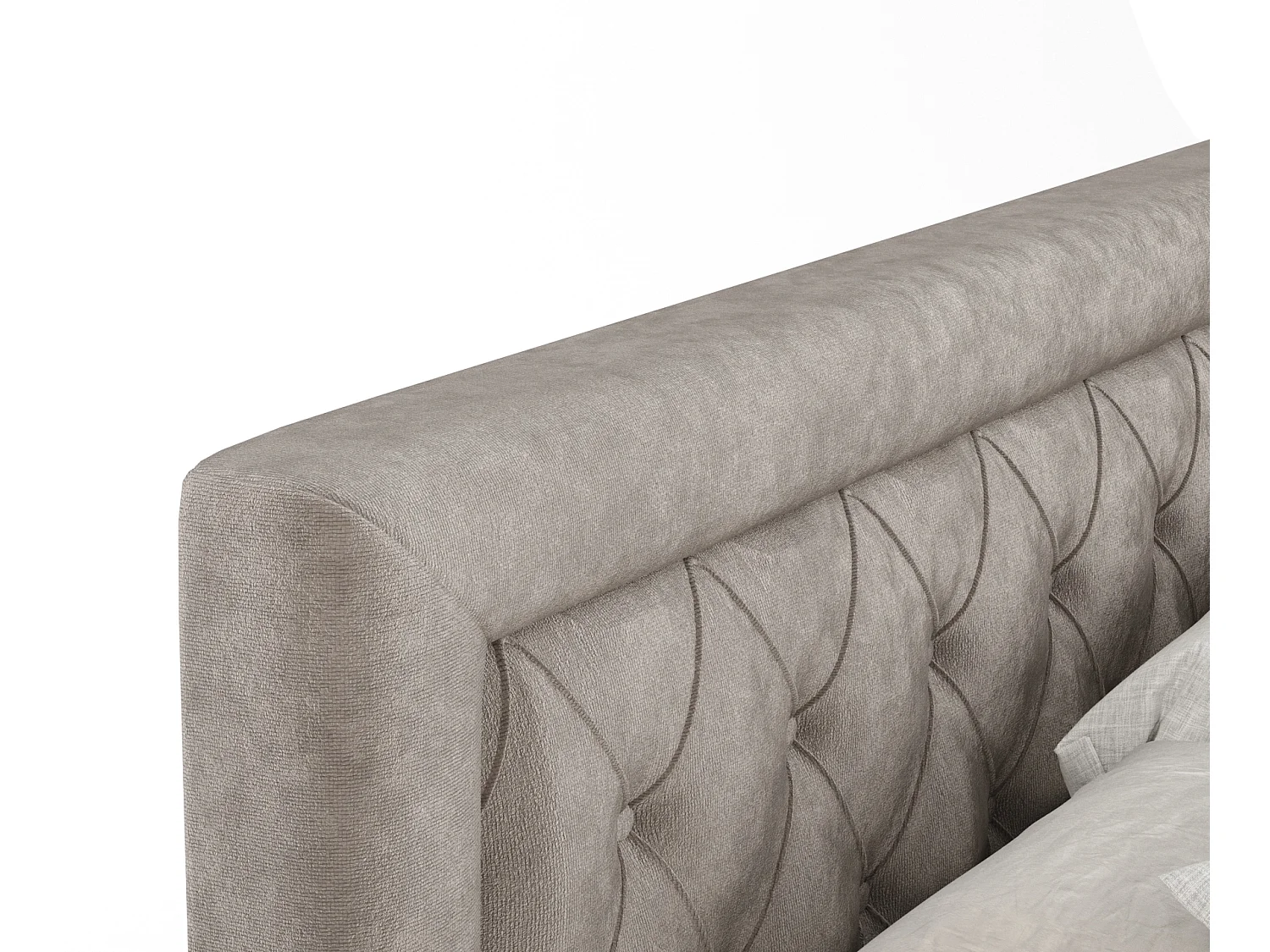 Boxspringbett aus Samtstoff Lavello - Matratze - Toppermatratze - 180x200 cm - taupe