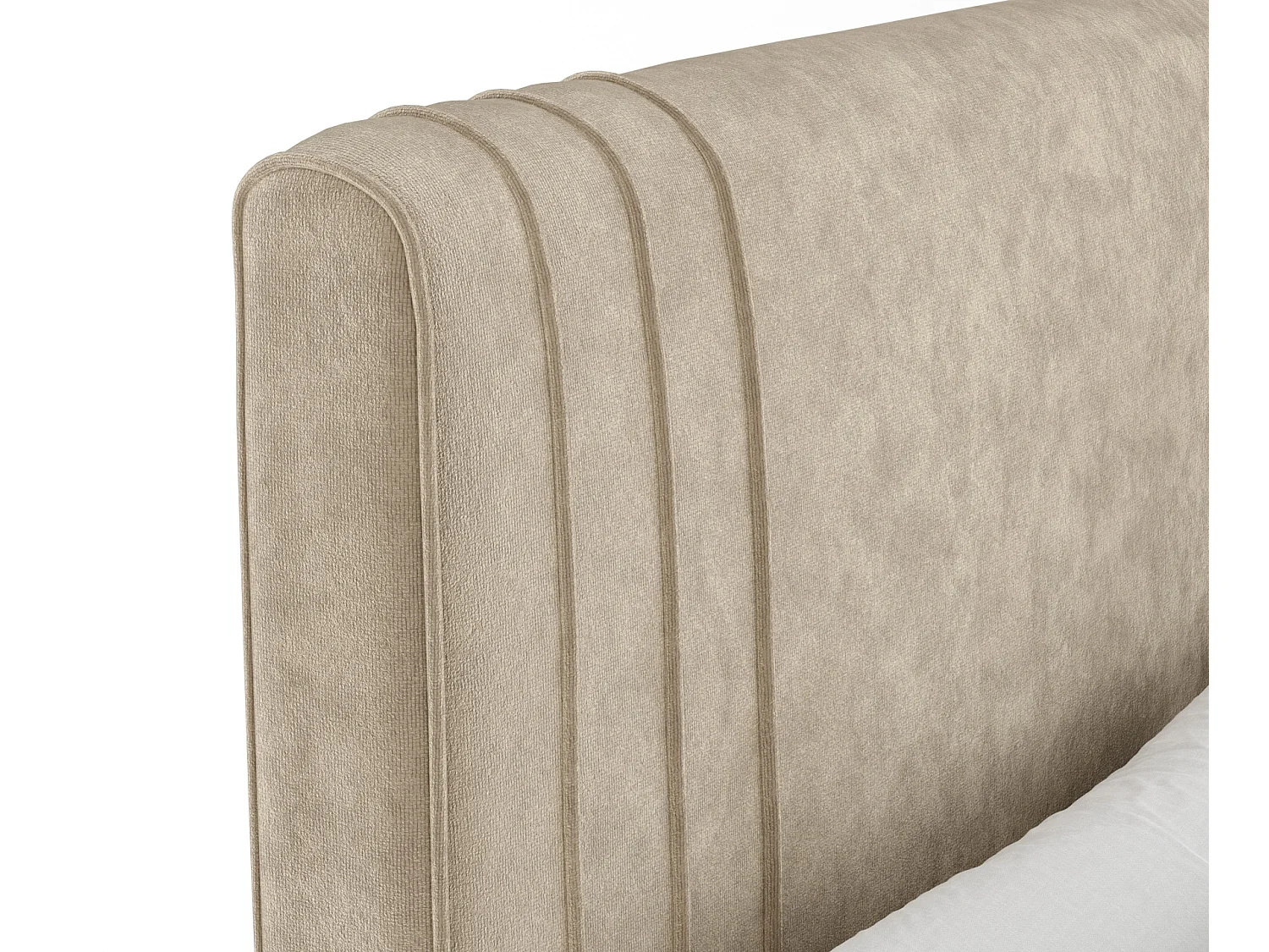 Łóżko boxspring w tkaninie welwetowej Casone - materac - topper - 140x200 cm - beżowy