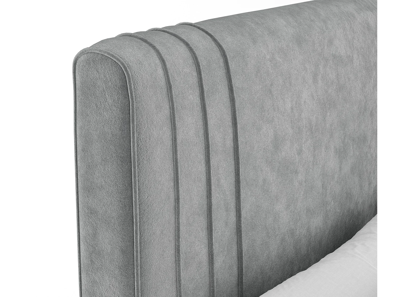 Lit boxspring en tissu velours Casone - matelas - surmatelas - 200x200 cm - gris