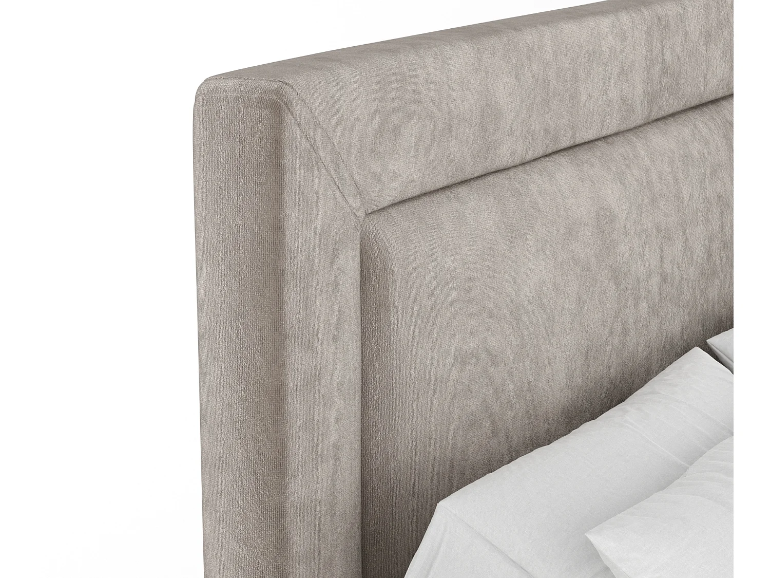 Boxspringbett aus Samtstoff Laguno - Matratze - Toppermatratze - 200x200 cm - taupe