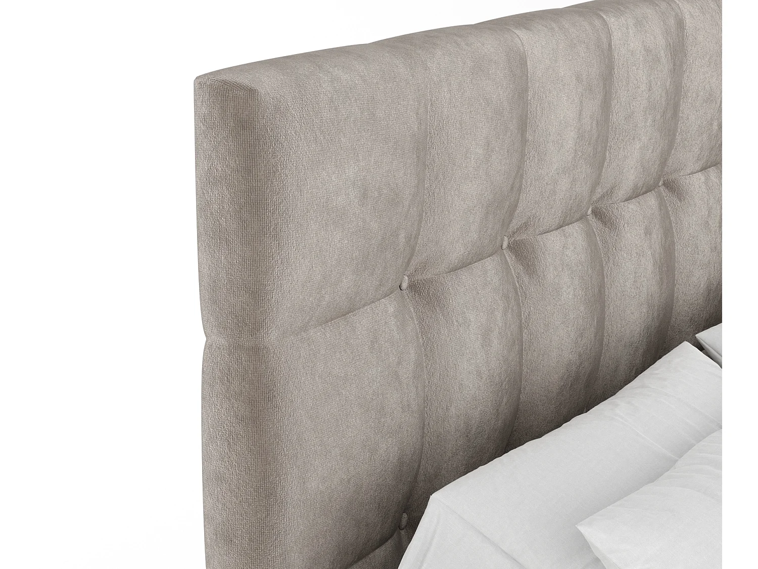 Boxspringbett aus Samtstoff Chanton - Matratze - Toppermatratze - 160x200 cm - taupe