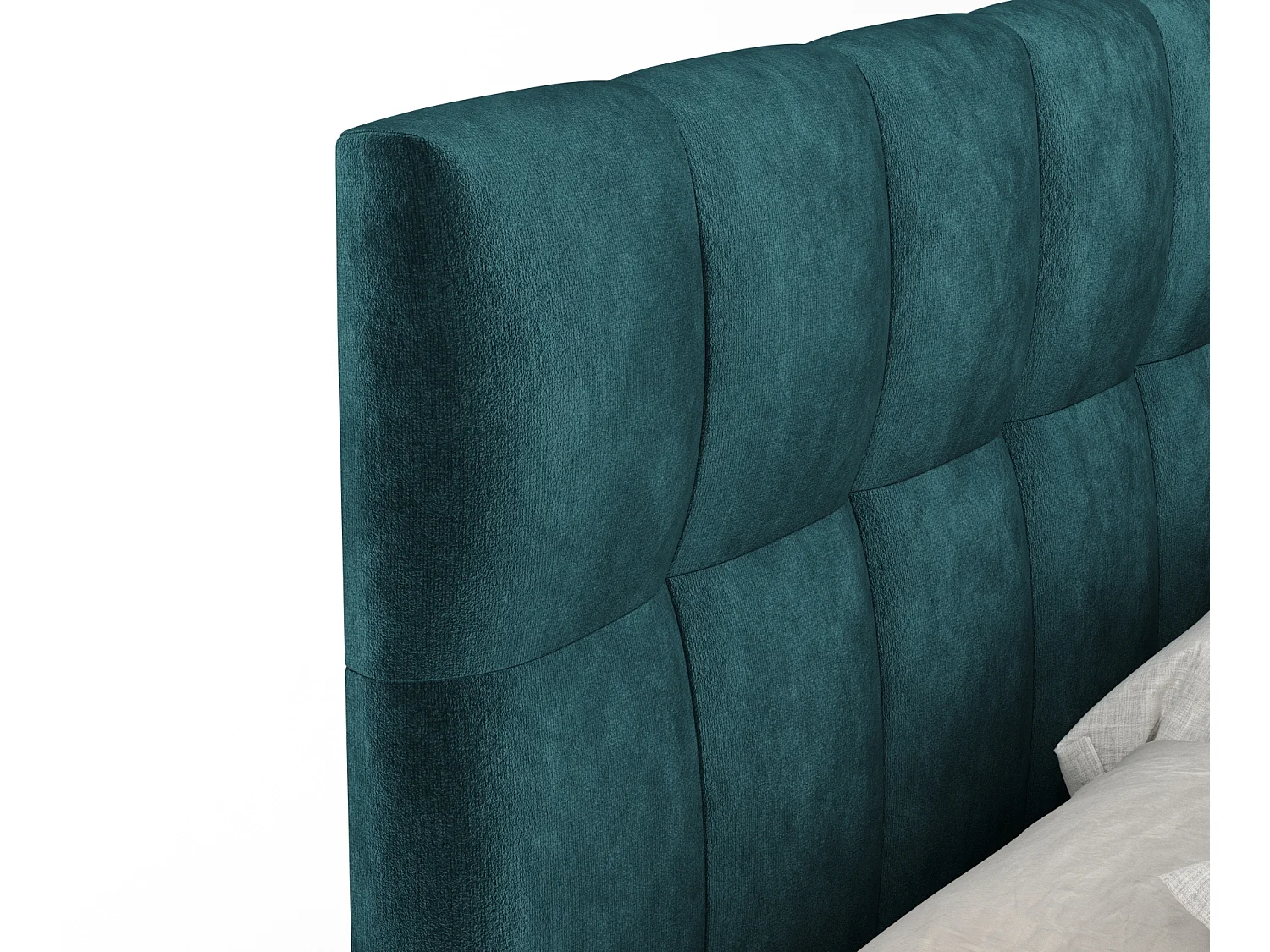 Boxspringbett aus Samtstoff Elisio - Matratze - Toppermatratze - 140x200 cm - türkisfarbe