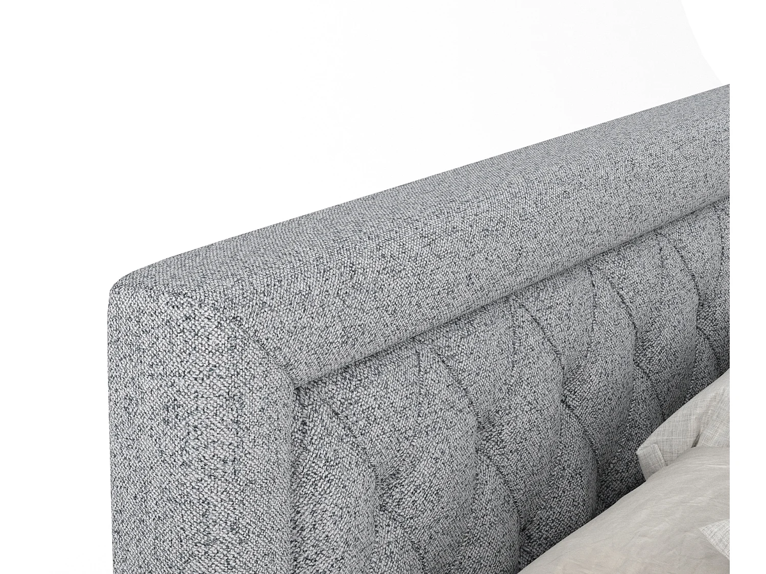 Boxspringbett aus Webstoff Lavello - Matratze - Toppermatratze - 140x200 cm - grau