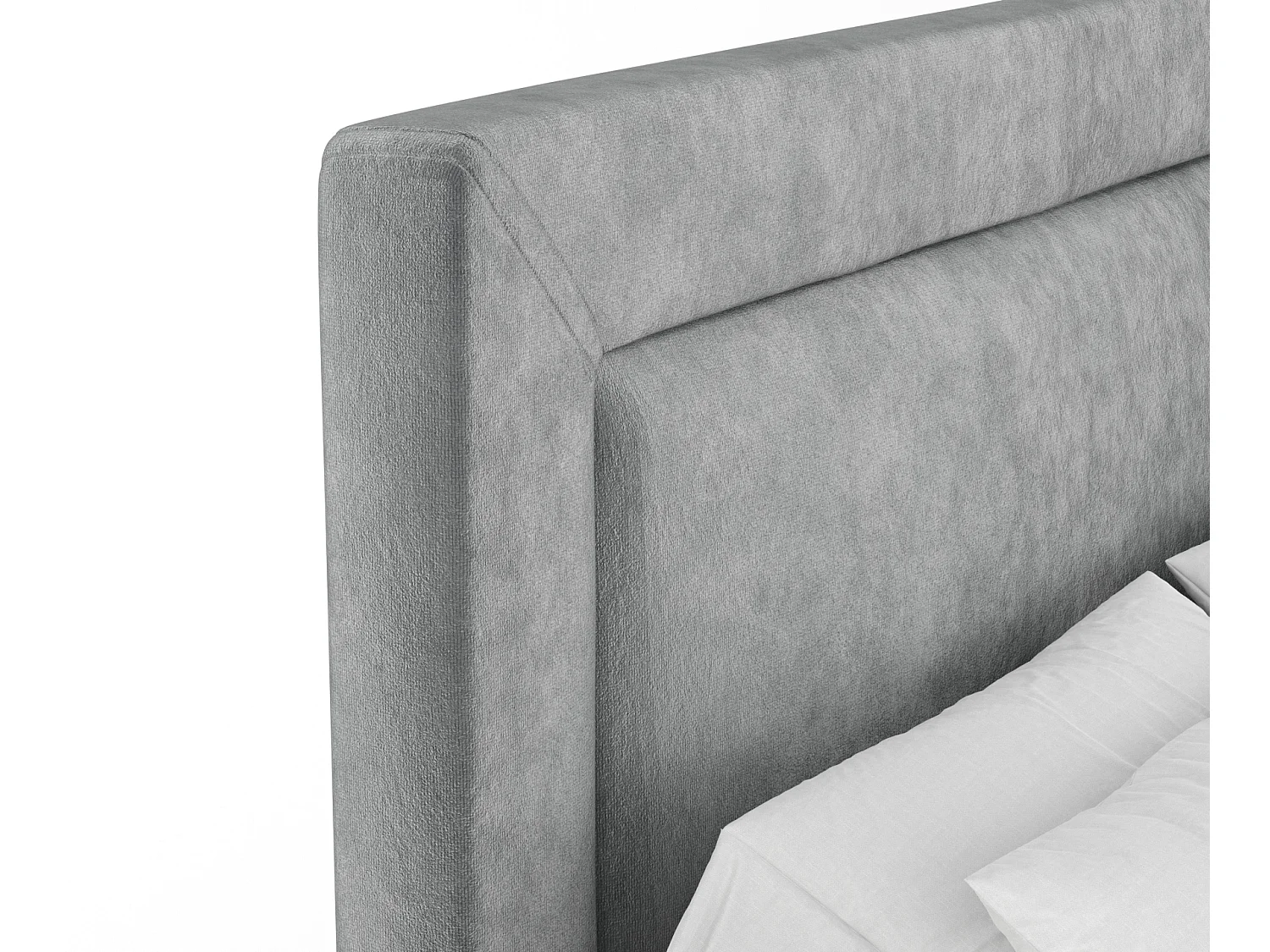 Boxspringbett aus Samtstoff Laguno - Matratze - Toppermatratze - 200x200 cm - grau