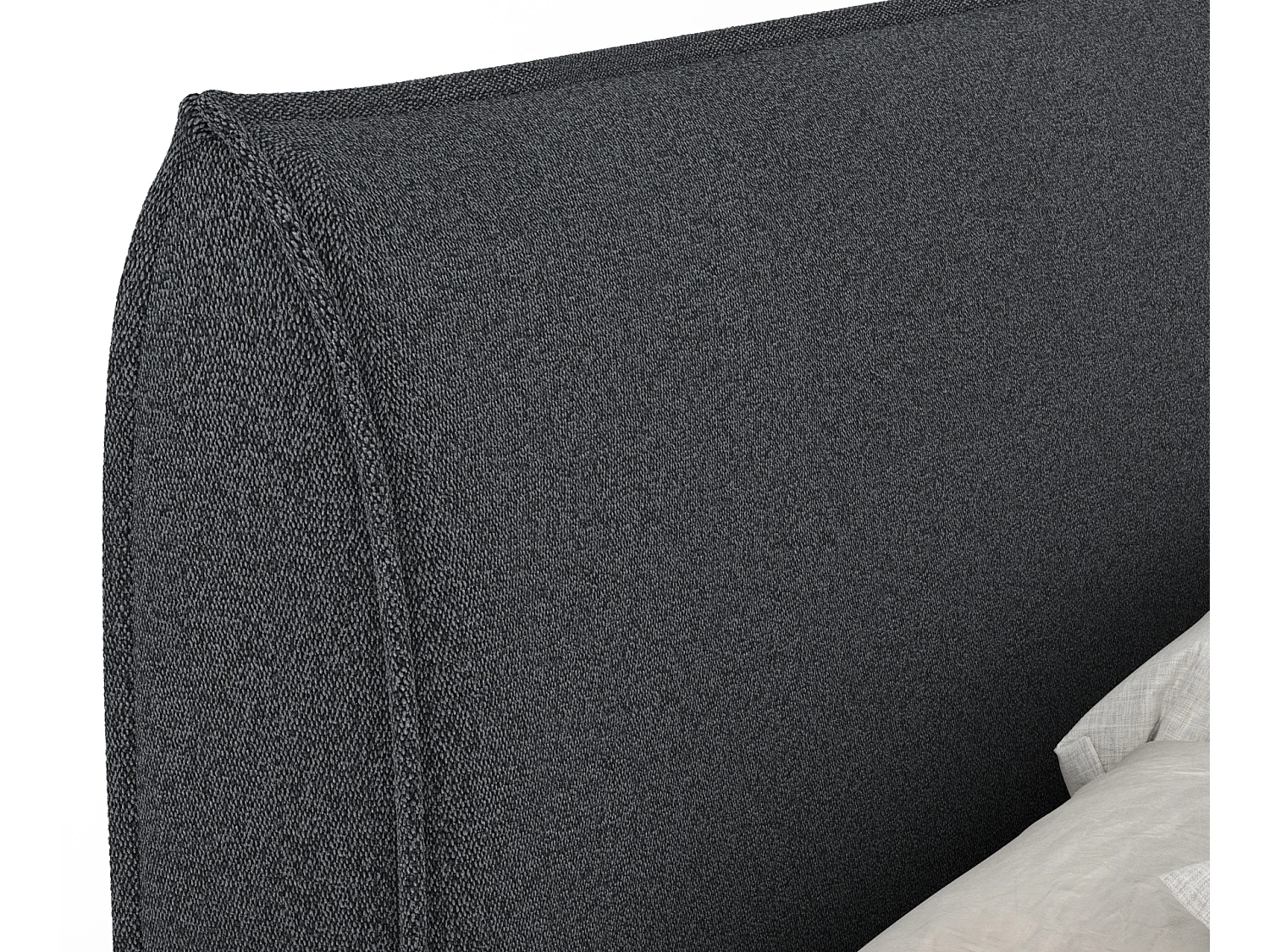 Lit boxspring en toile tissée Chermin - matelas - surmatelas - 160x200 cm - noir