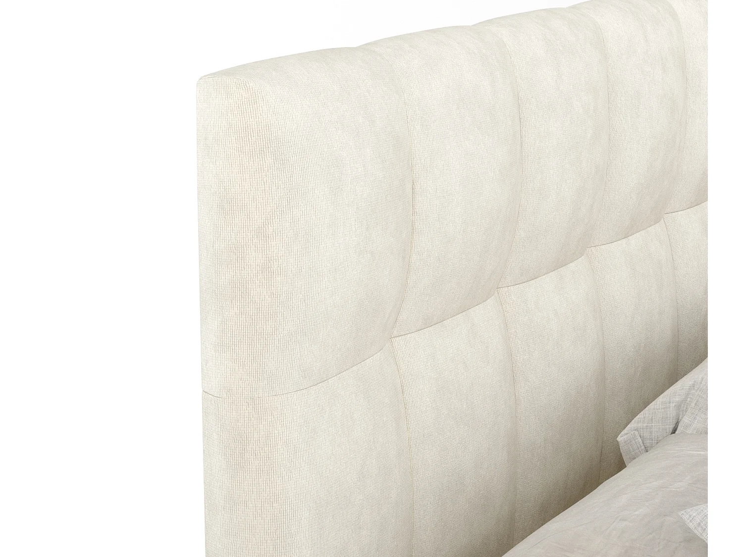 Boxspringbett aus Samtstoff Elisio - Matratze - Toppermatratze - 140x200 cm - creme