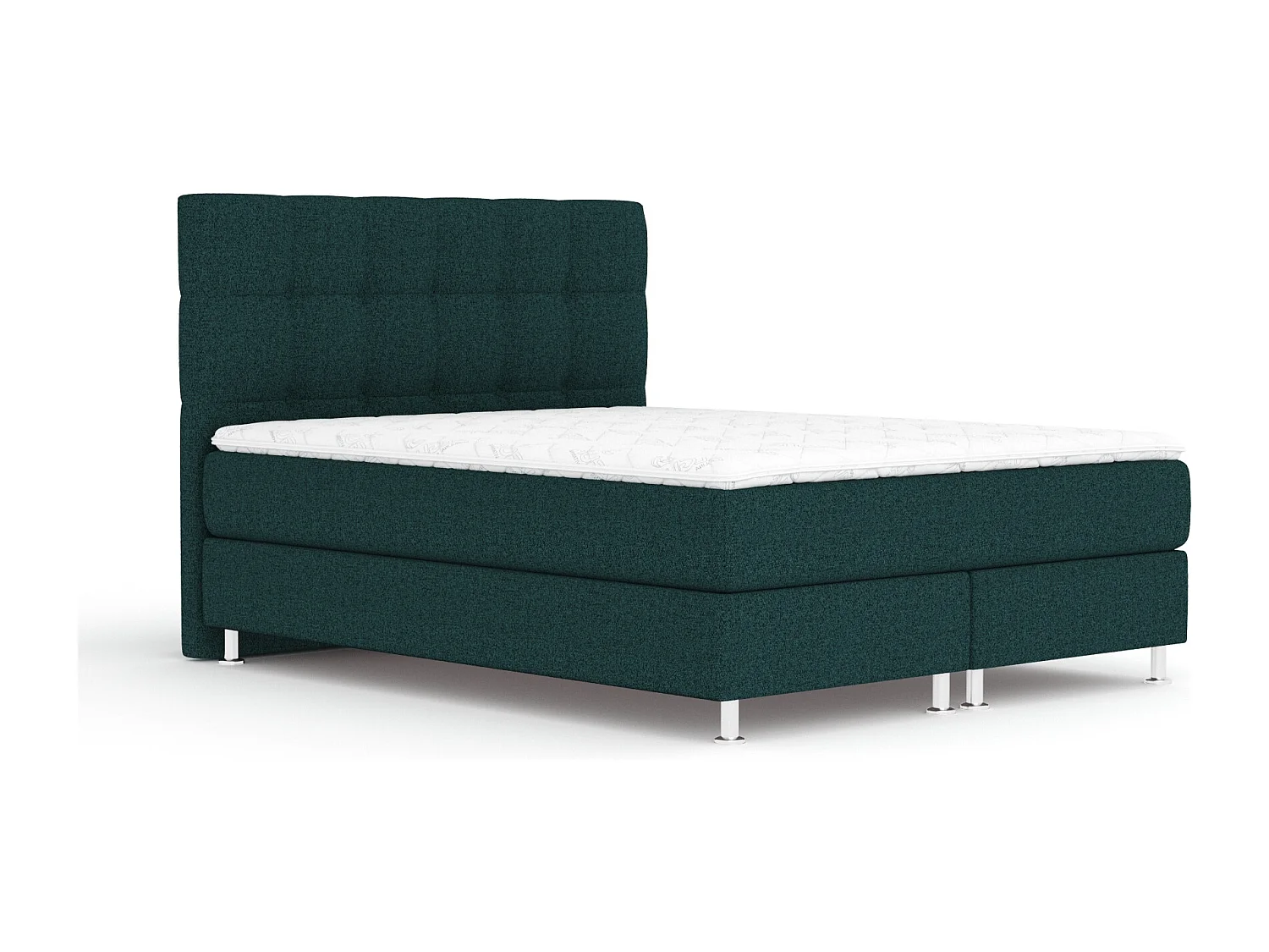 Lit boxspring en toile tissée Chanton - matelas - surmatelas - 180x200 cm - vert
